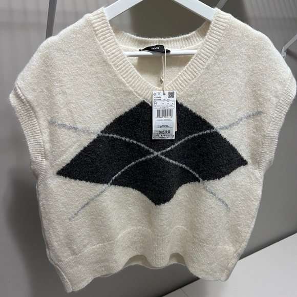 NWT MANGO Gilet with geometric print. Size M - Picture 6 of 7